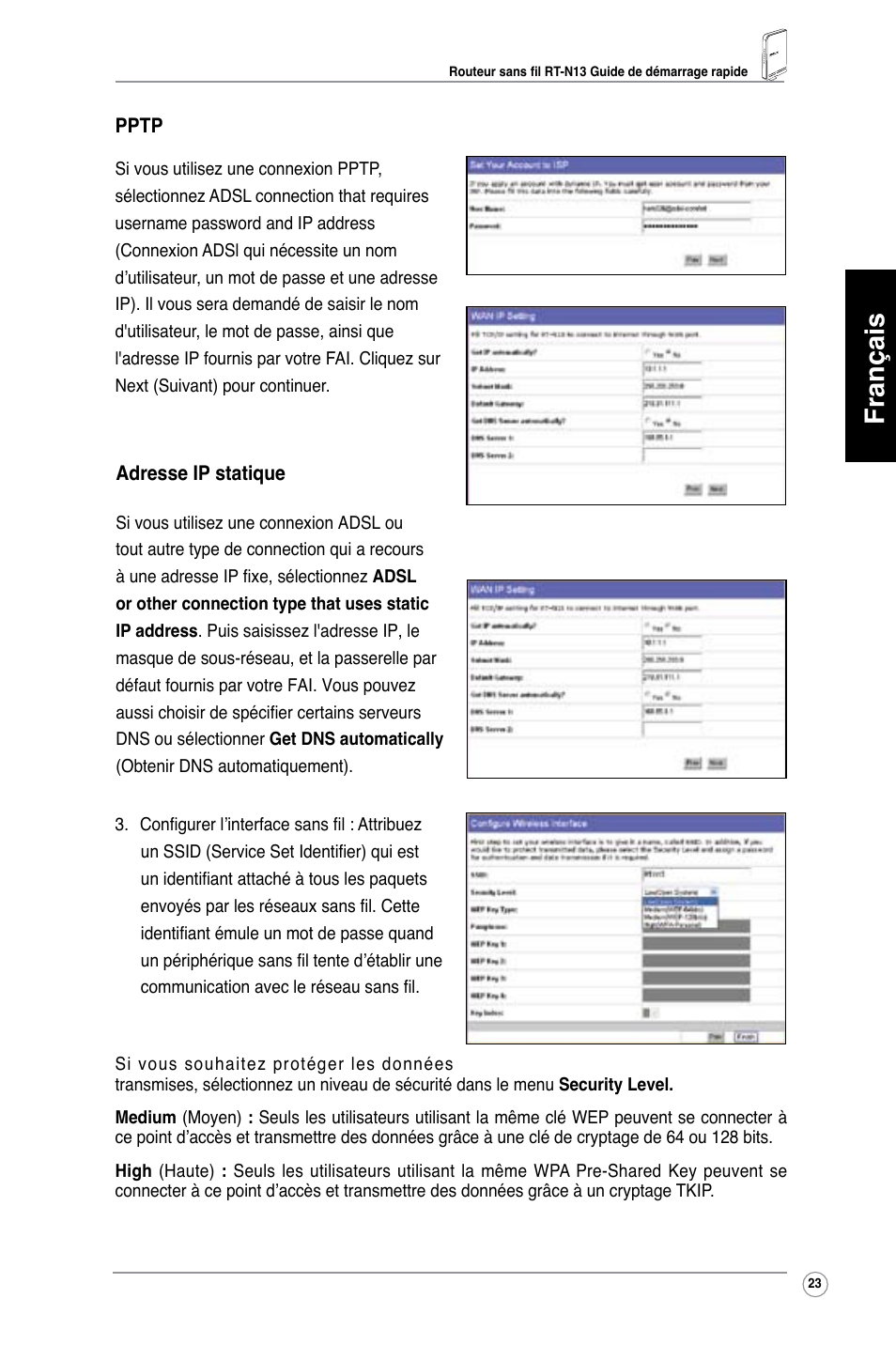 Français | Asus RT-N13 User Manual | Page 24 / 379