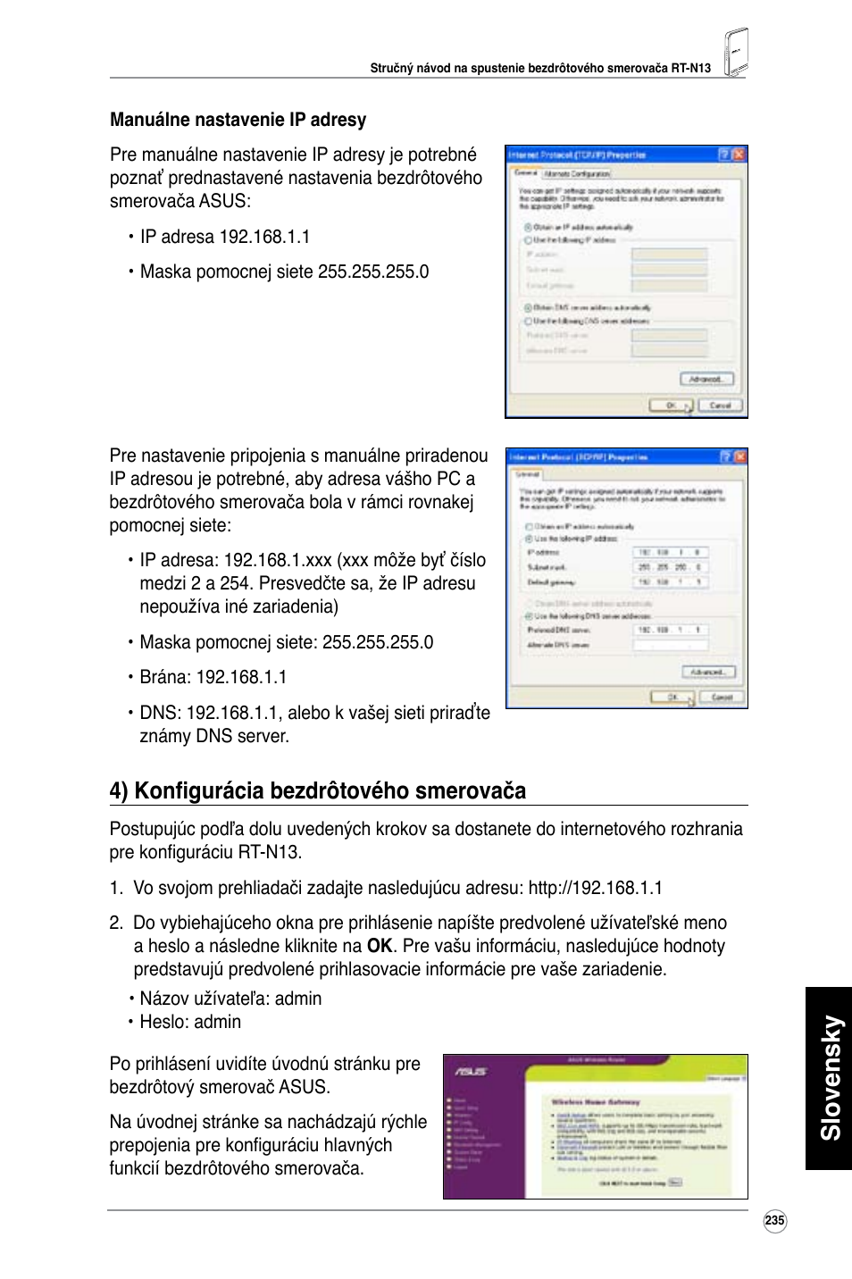 Slovensky, 4) konfigurácia bezdrôtového smerovača | Asus RT-N13 User Manual | Page 246 / 379