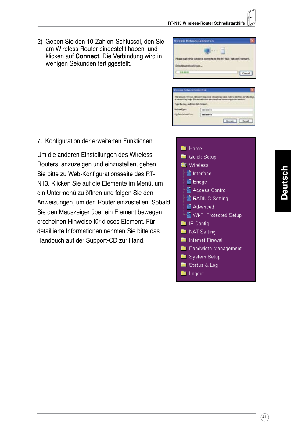 Deutsch | Asus RT-N13 User Manual | Page 42 / 379