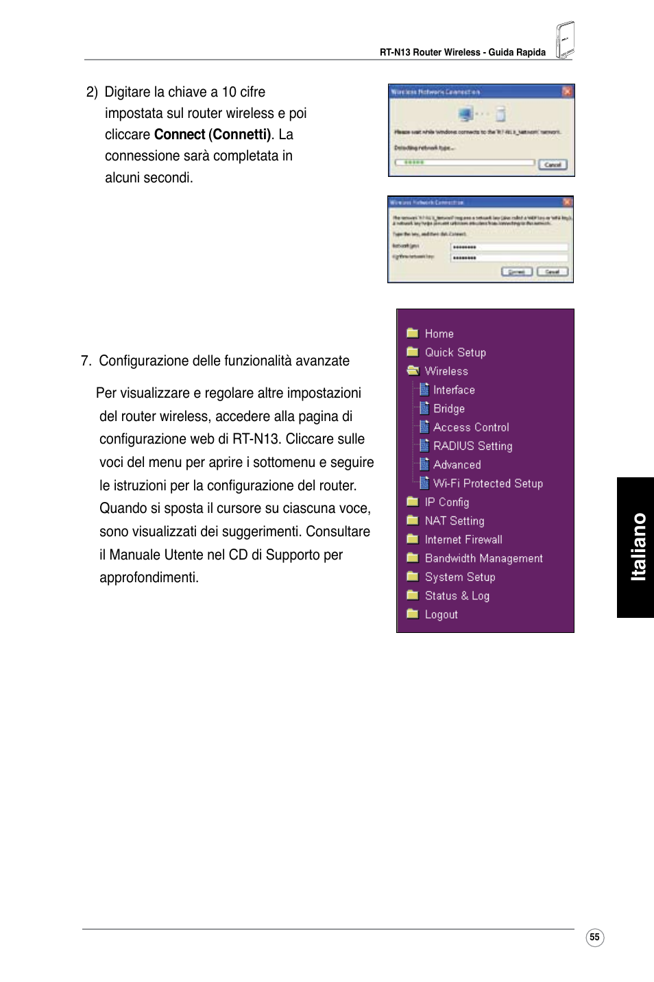 Italiano | Asus RT-N13 User Manual | Page 56 / 379