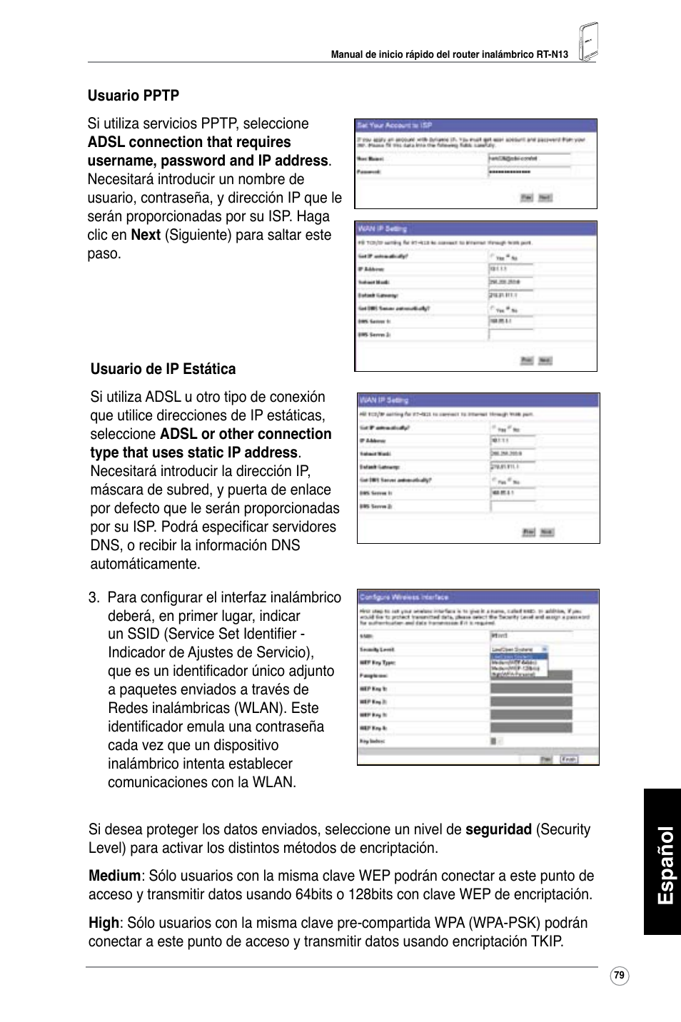 Español | Asus RT-N13 User Manual | Page 80 / 379