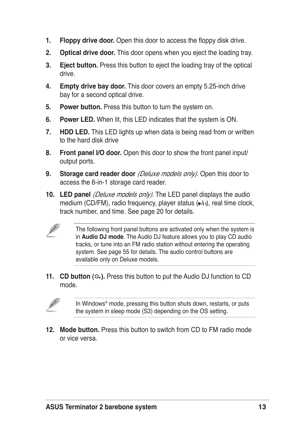 Asus T2-R User Manual | Page 13 / 120