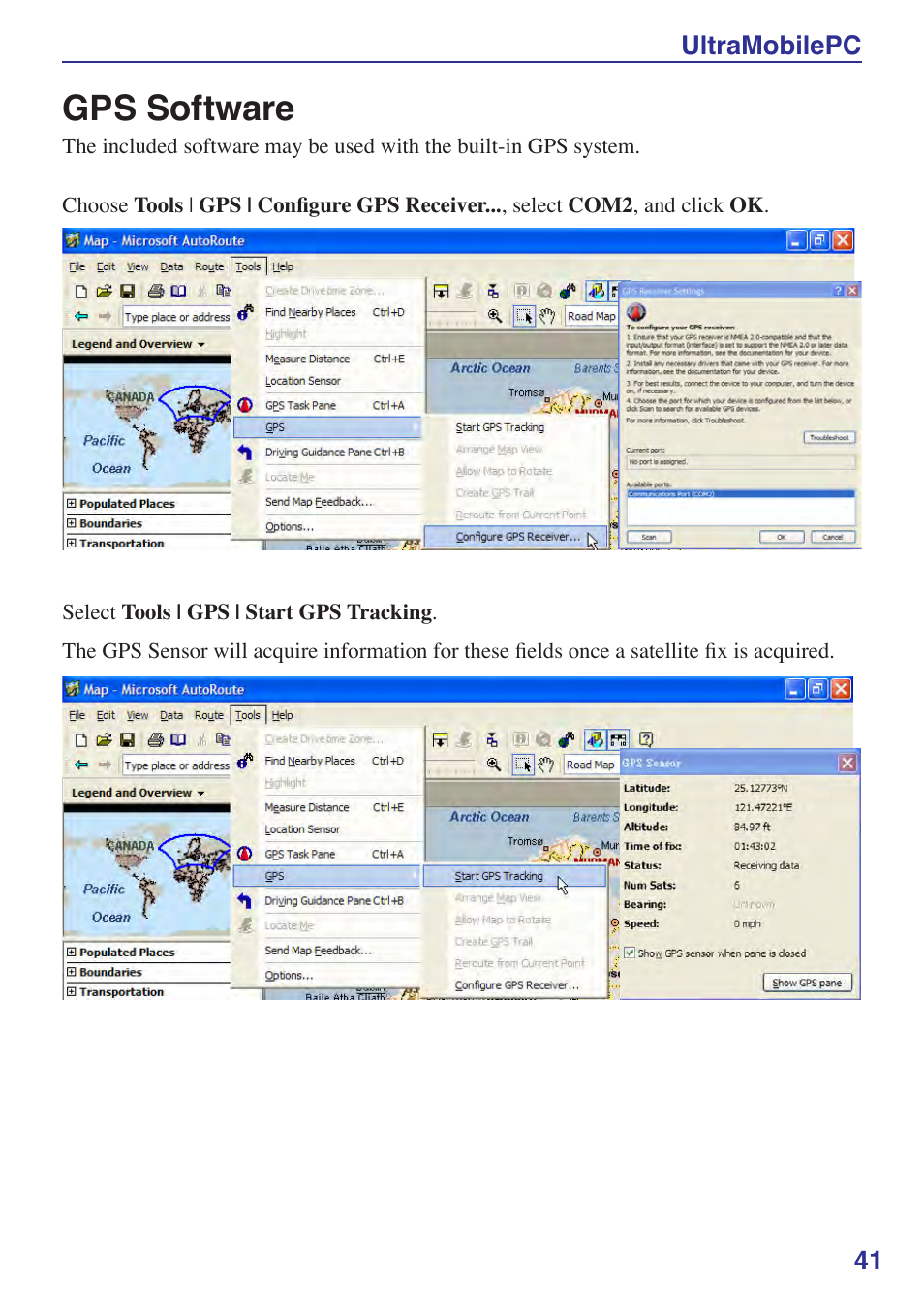 Gps software | Asus R2Hv User Manual | Page 41 / 60