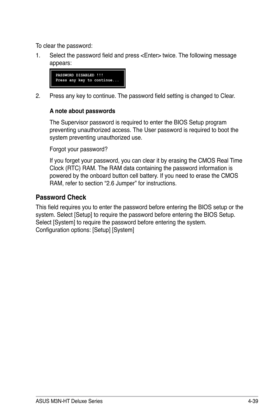 Password check | Asus M3N-HT Deluxe/Mempipe User Manual | Page 117 / 192