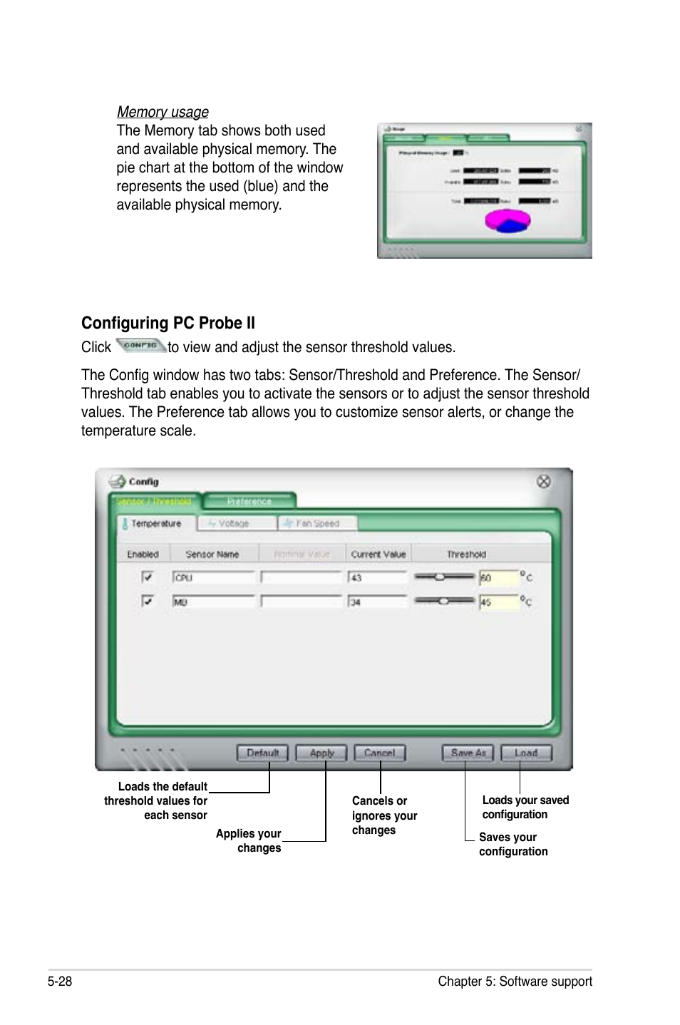 Configuring pc probe ii | Asus M3N-HT Deluxe/Mempipe User Manual | Page 152 / 192