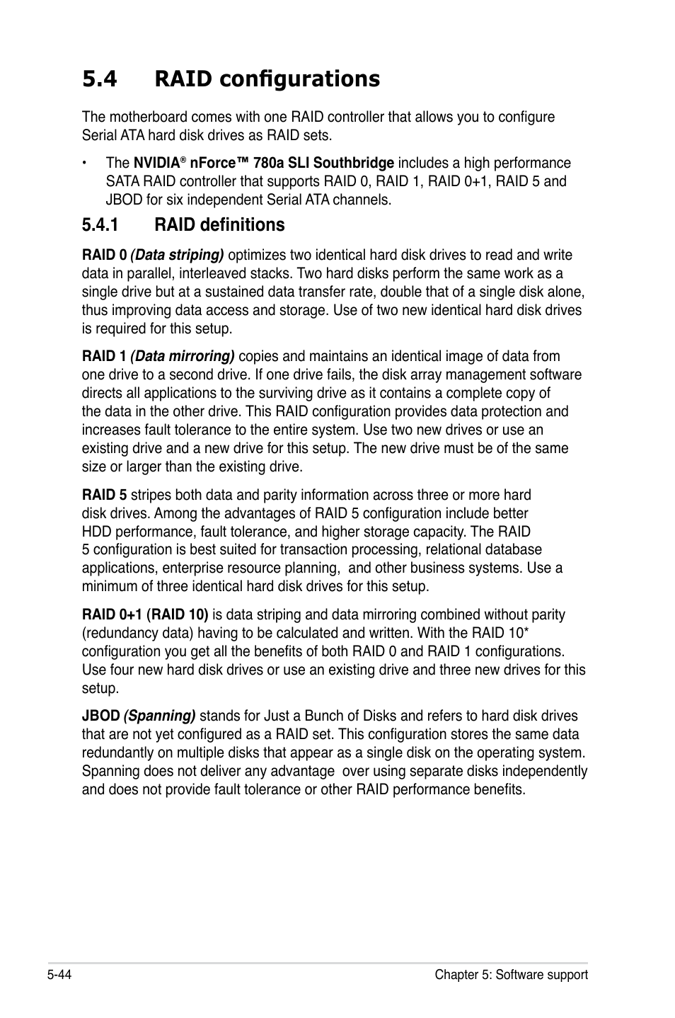 4 raid configurations, 1 raid definitions | Asus M3N-HT Deluxe/Mempipe User Manual | Page 168 / 192