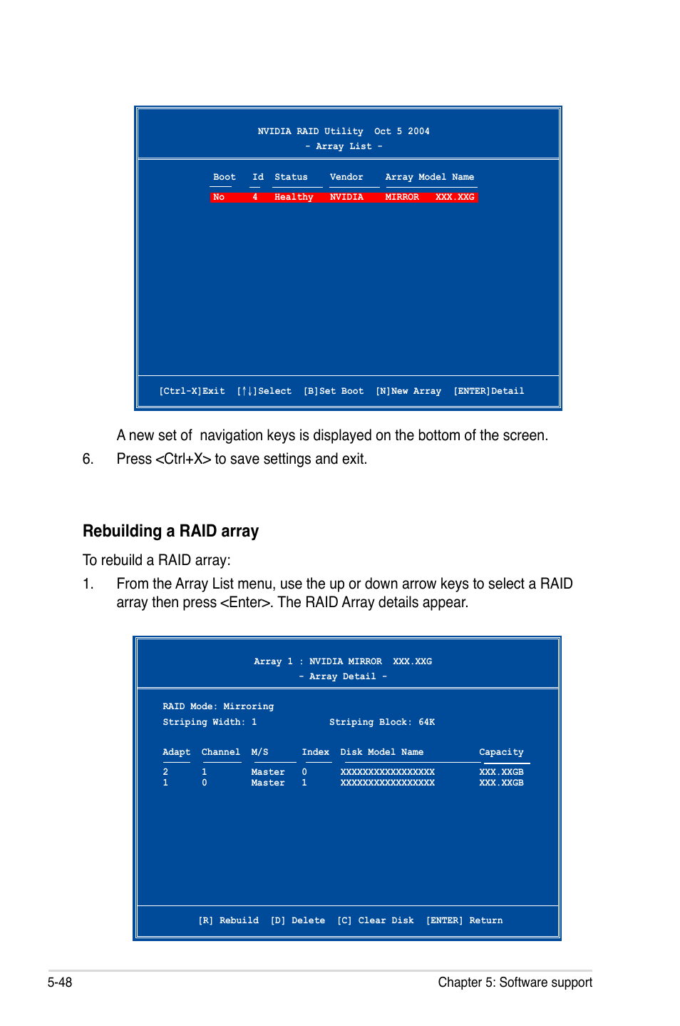 Rebuilding a raid array | Asus M3N-HT Deluxe/Mempipe User Manual | Page 172 / 192