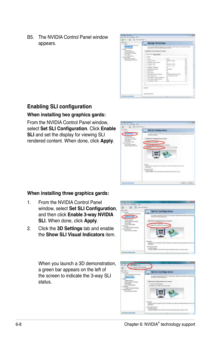 Enabling sli configuration | Asus M3N-HT Deluxe/Mempipe User Manual | Page 188 / 192