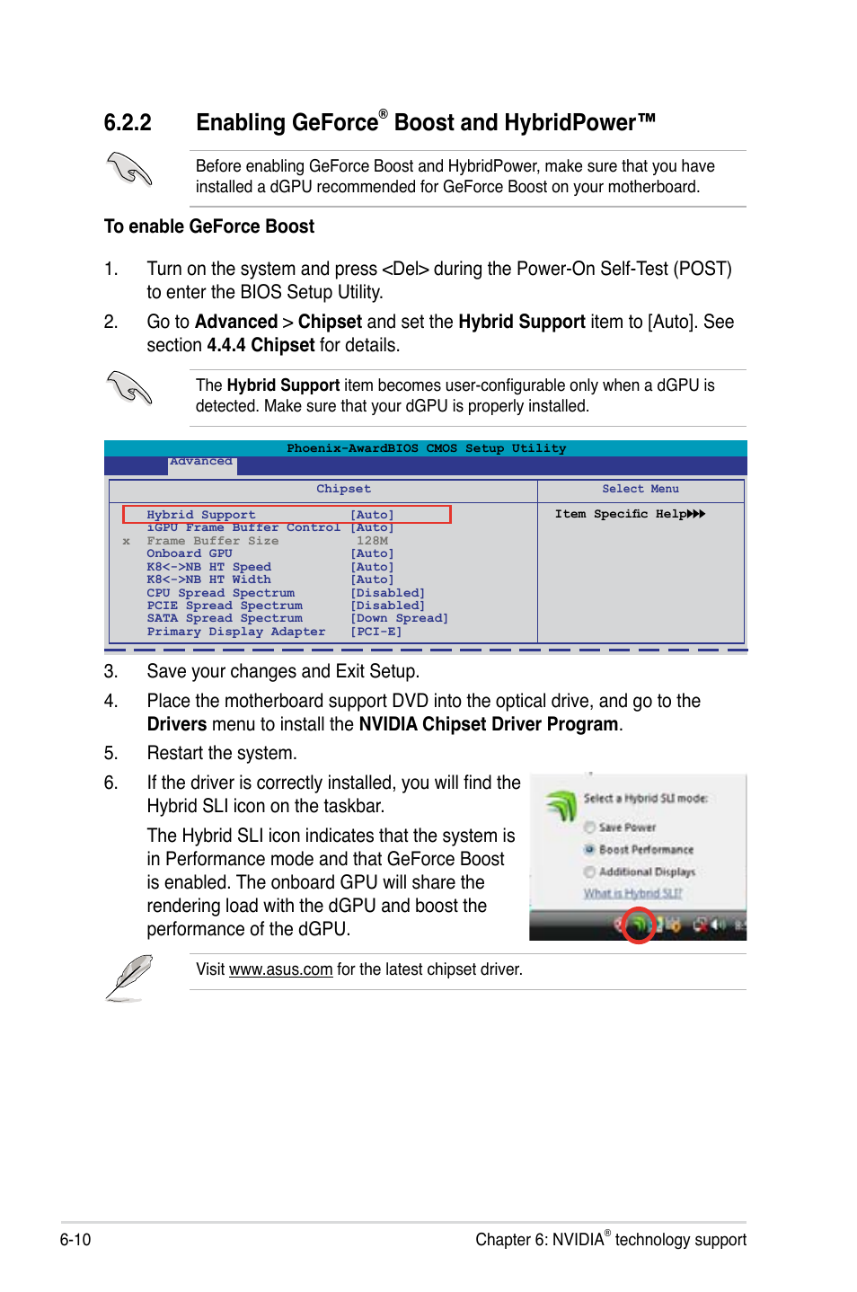 2 enabling geforce, Boost and hybridpower | Asus M3N-HT Deluxe/Mempipe User Manual | Page 190 / 192