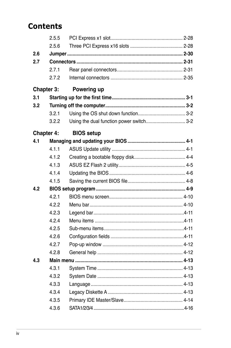 Asus M3N-HT Deluxe/Mempipe User Manual | Page 4 / 192