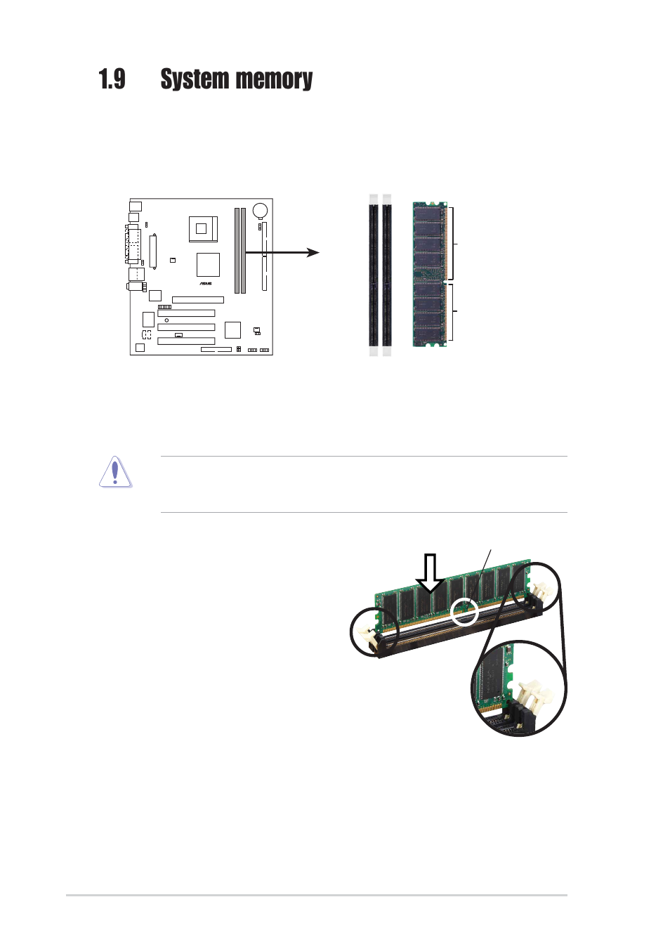 1 installing a dimm | Asus P4VP-MX User Manual | Page 22 / 62