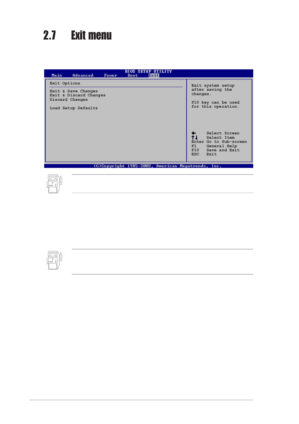 7 exit menu | Asus P4VP-MX User Manual | Page 58 / 62