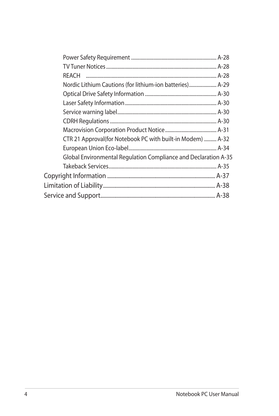 Asus NX90Jq User Manual | Page 4 / 108