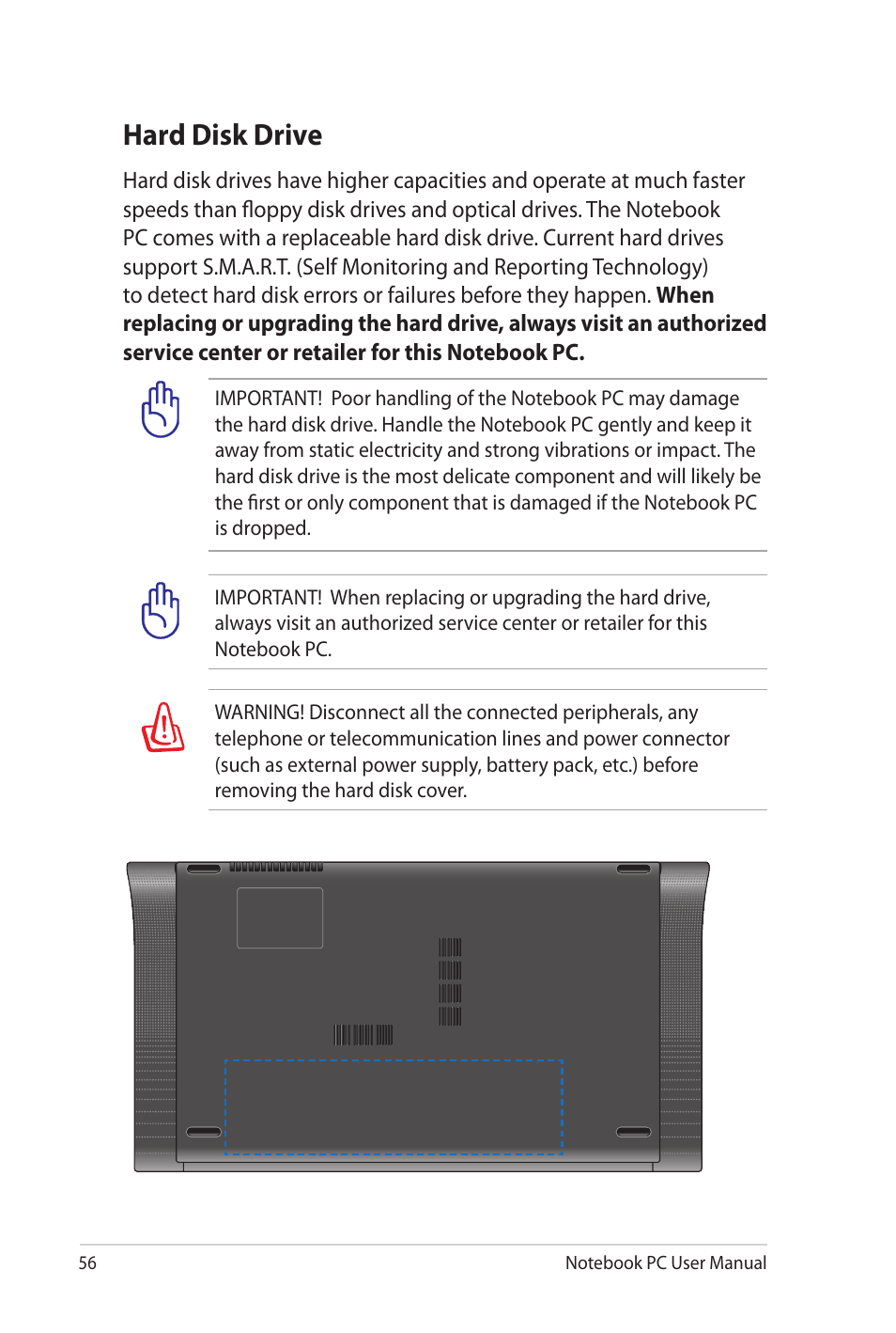 Hard disk drive | Asus NX90Jq User Manual | Page 56 / 108