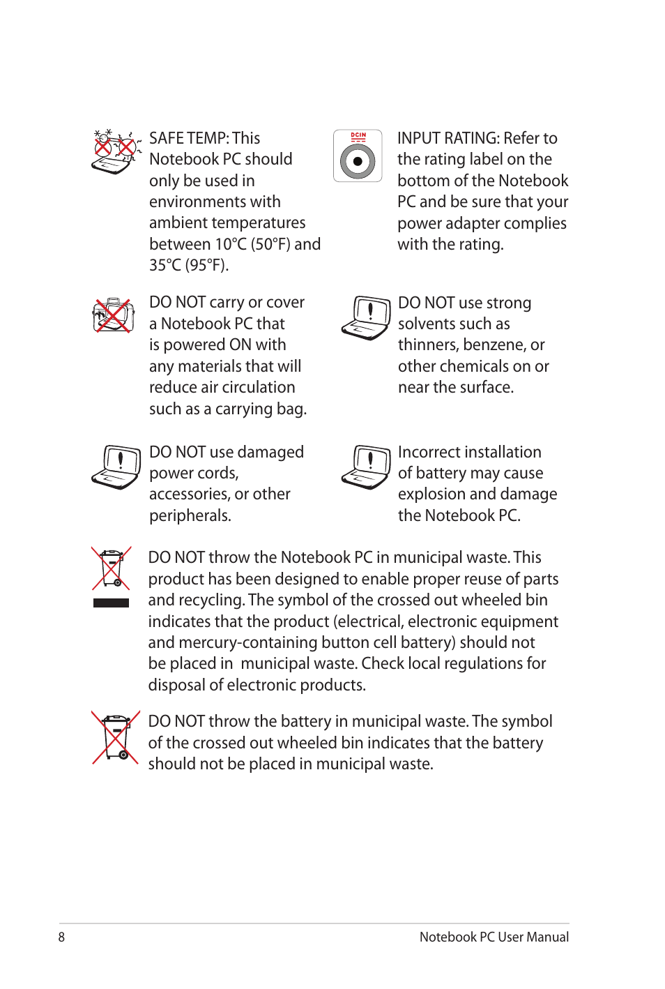 Asus NX90Jq User Manual | Page 8 / 108