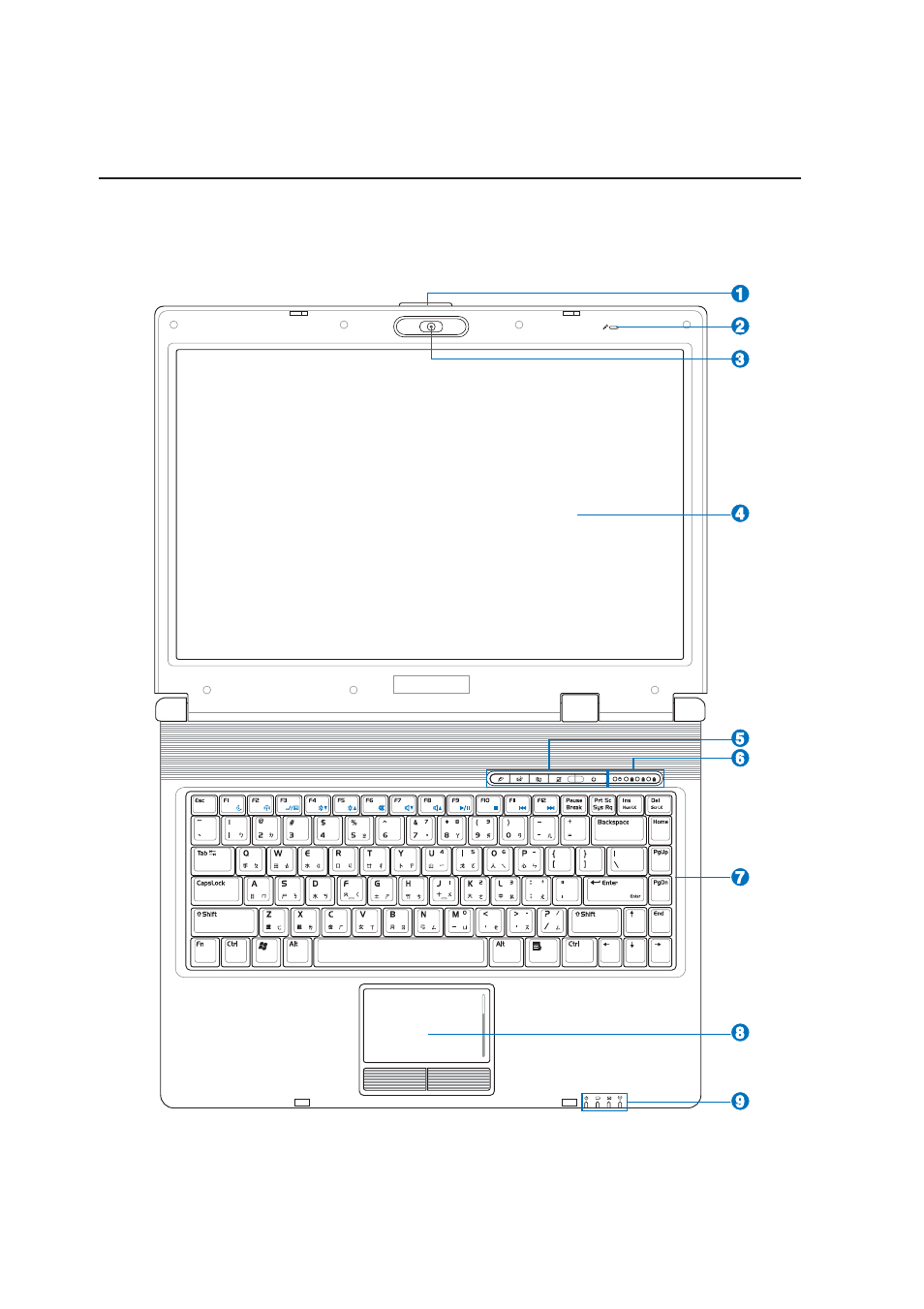 Top side | Asus Z62J User Manual | Page 12 / 70