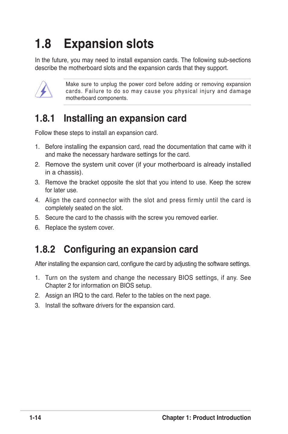 8 expansion slots, 1 installing an expansion card, 2 conﬁguring an expansion card | Asus K8V-VM Ultra User Manual | Page 24 / 78