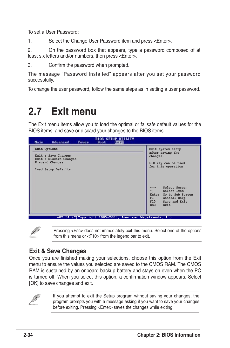 7 exit menu, Exit & save changes | Asus K8V-VM Ultra User Manual | Page 70 / 78