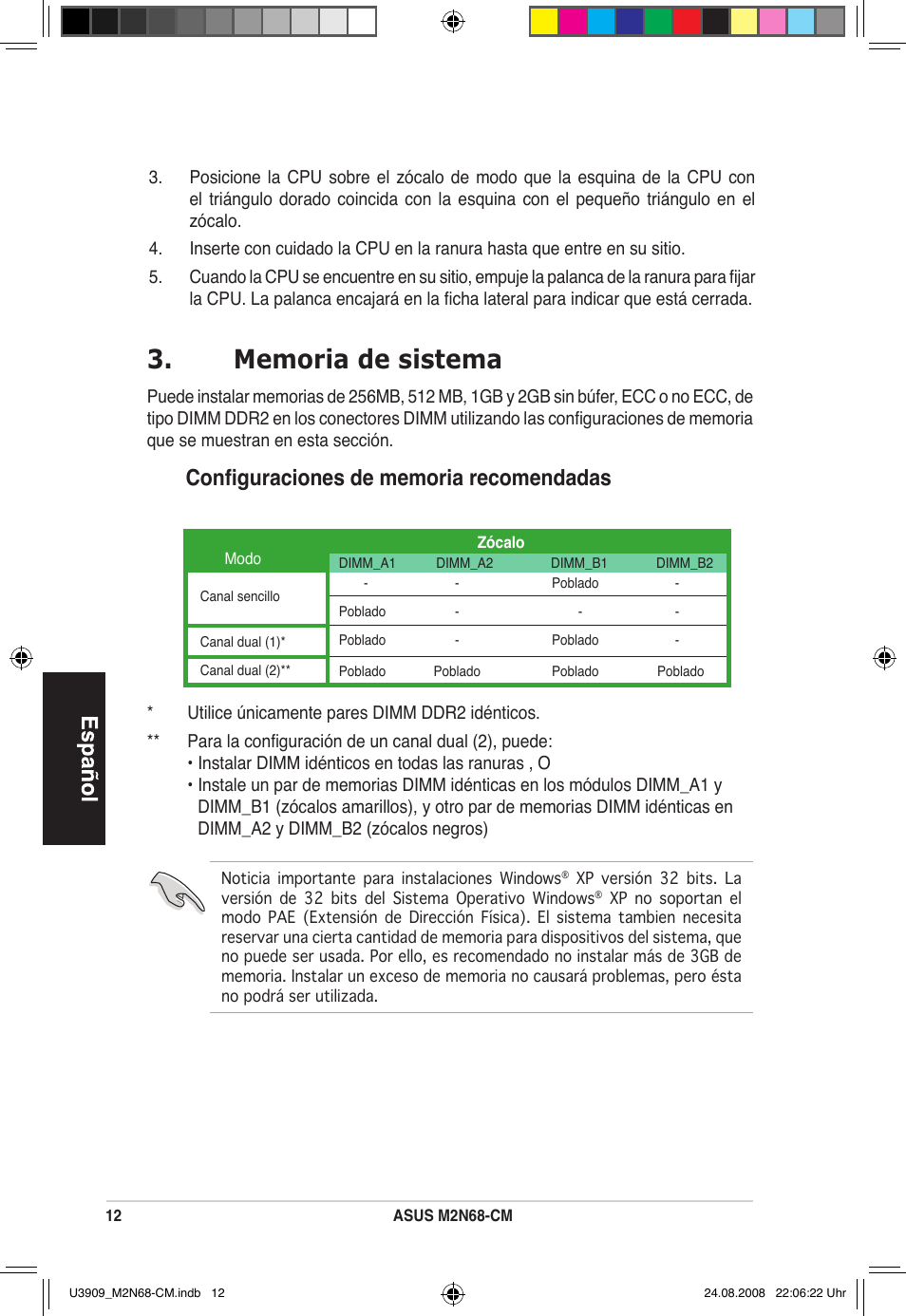 Asus M2N68-CM User Manual | Page 12 / 38