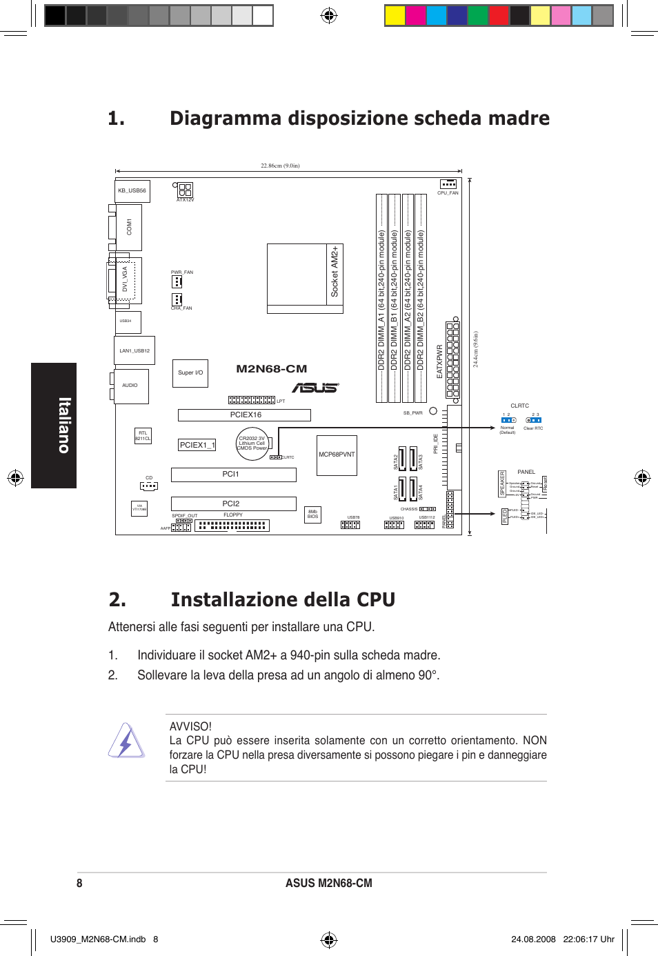 8asus mn68-cm, Mn68-cm, Socket am2 | Asus M2N68-CM User Manual | Page 8 / 38