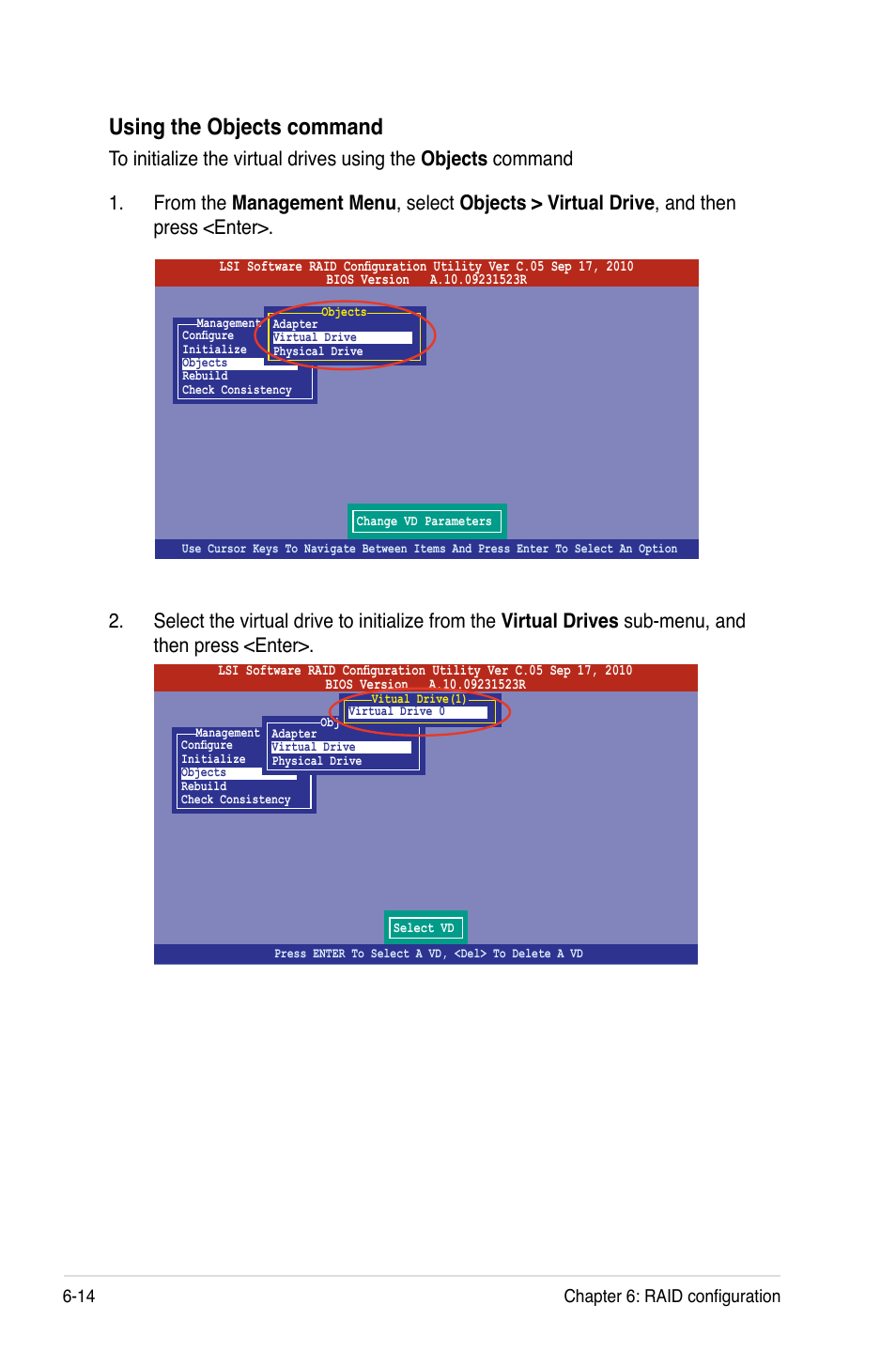 Using the objects command, 14 chapter 6: raid configuration | Asus RS720-E7/RS12 User Manual | Page 128 / 188