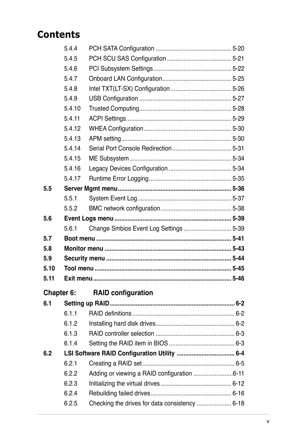 Asus RS720-E7/RS12 User Manual | Page 5 / 188