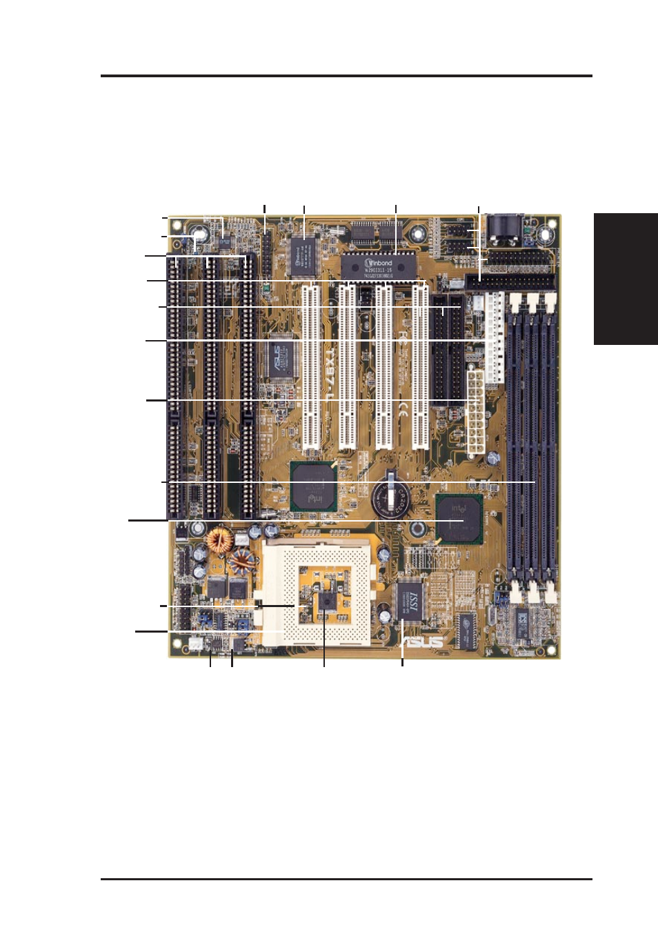 Ii. features, Parts of the asus tx97-l motherboard, Asus tx97-l user’s manual 11 | Ii. fea tures (motherboard parts) | Asus TX97-L User Manual | Page 11 / 64