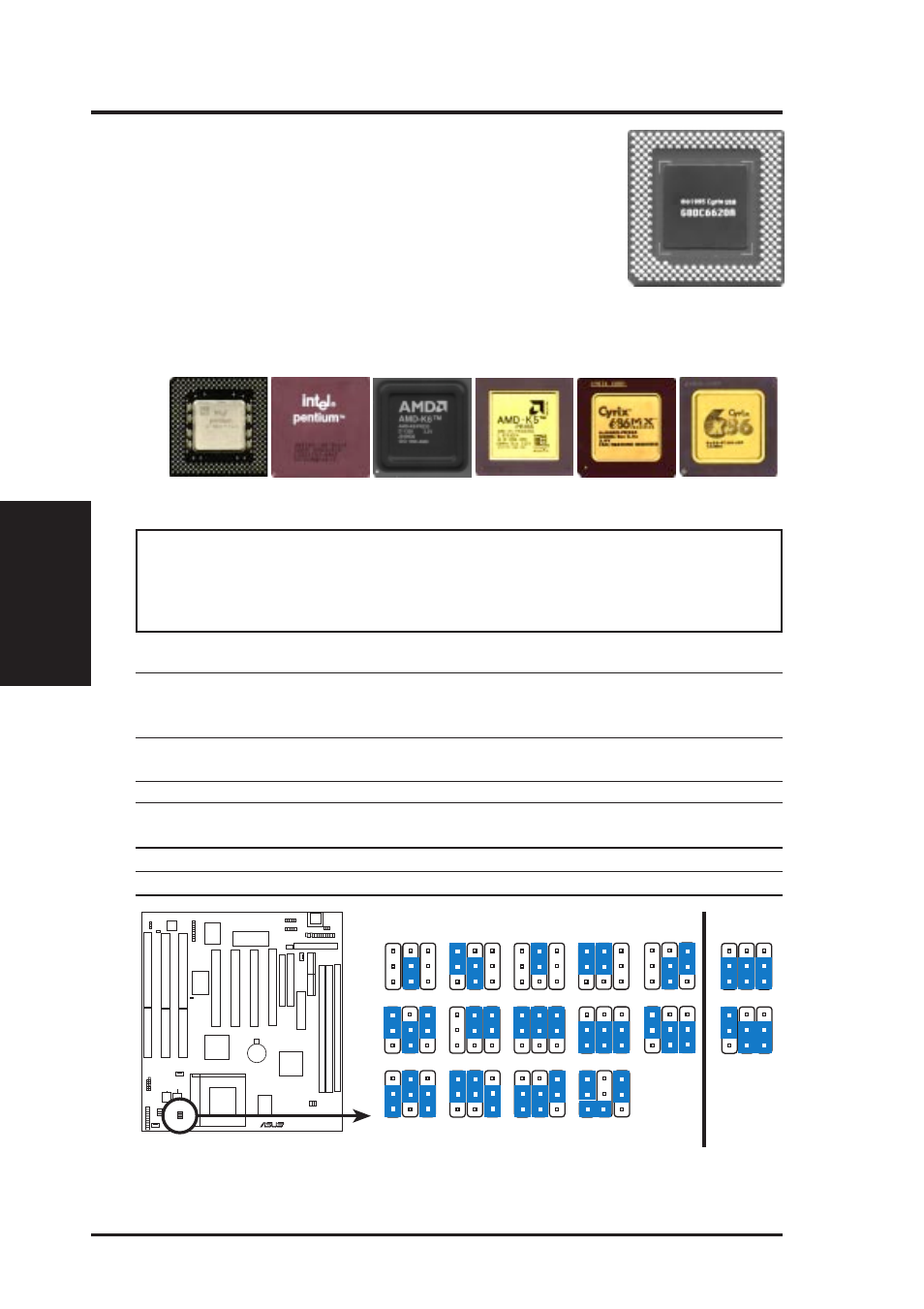 Iii. installation, Compatible cyrix cpu identification, 18 asus tx97-l user’s manual | Asus TX97-L User Manual | Page 18 / 64