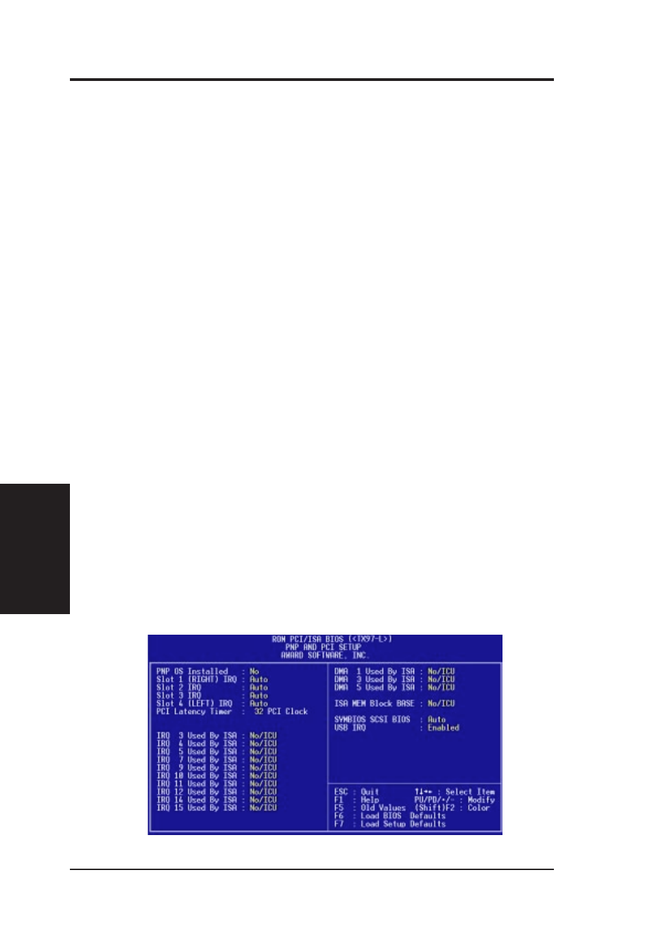 Iv. bios software, Pnp and pci setup | Asus TX97-L User Manual | Page 48 / 64