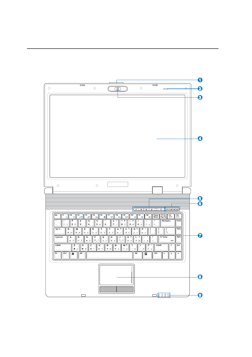 Top side | Asus Z62J User Manual | Page 12 / 71