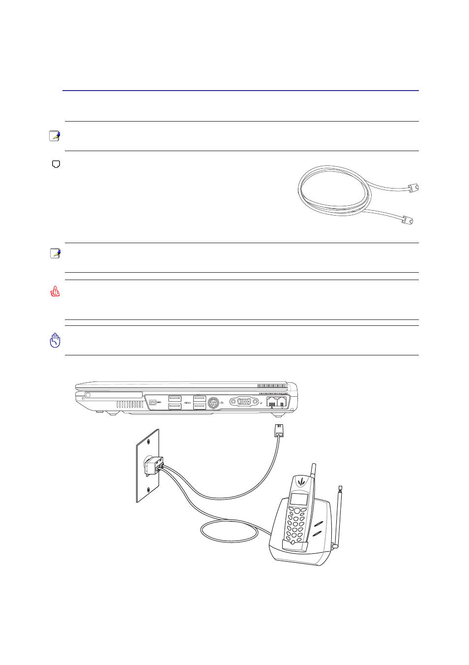 Connections, Modem connection | Asus Z62J User Manual | Page 43 / 71