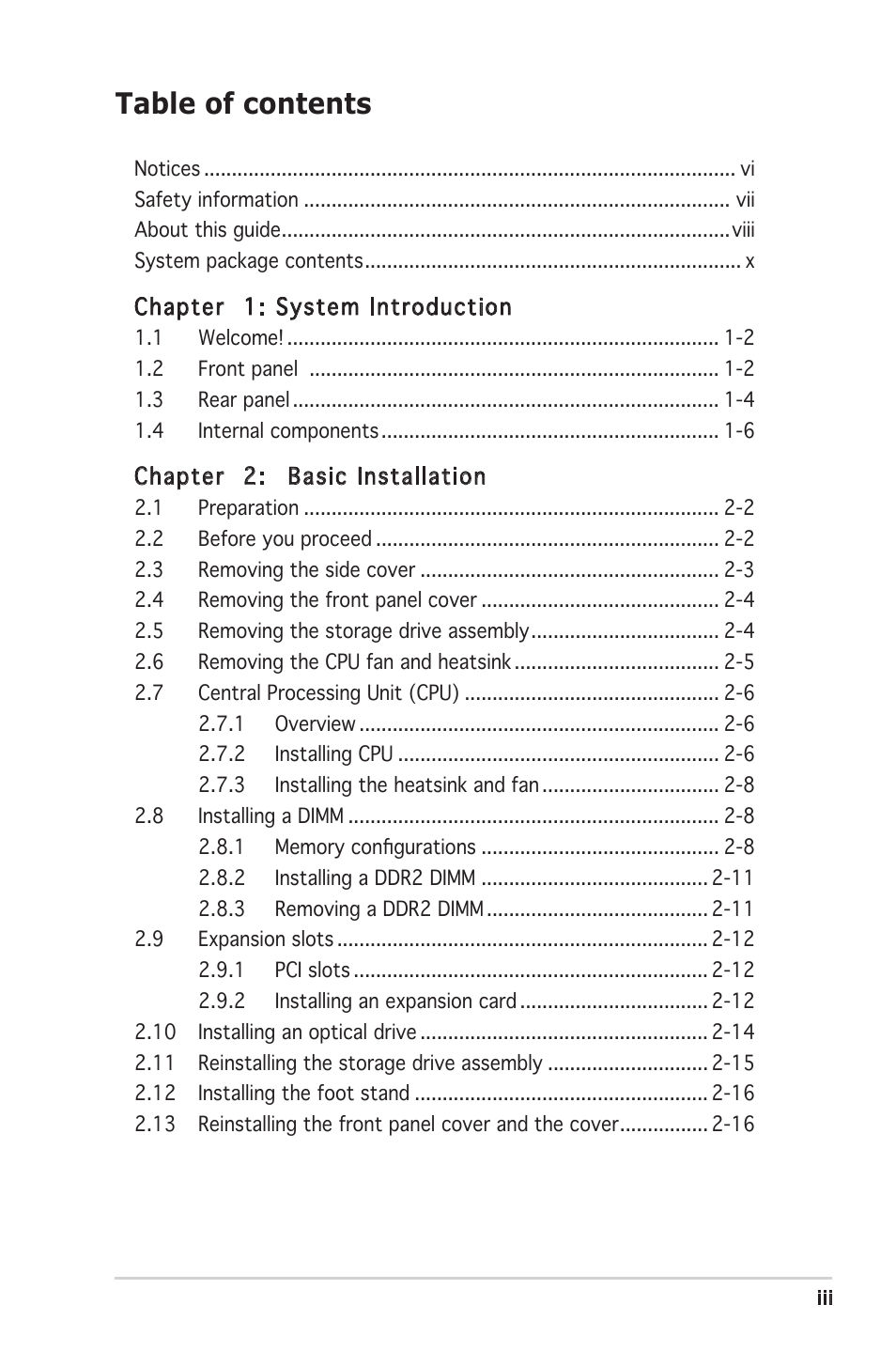 Asus P1-AH2 User Manual | Page 3 / 93