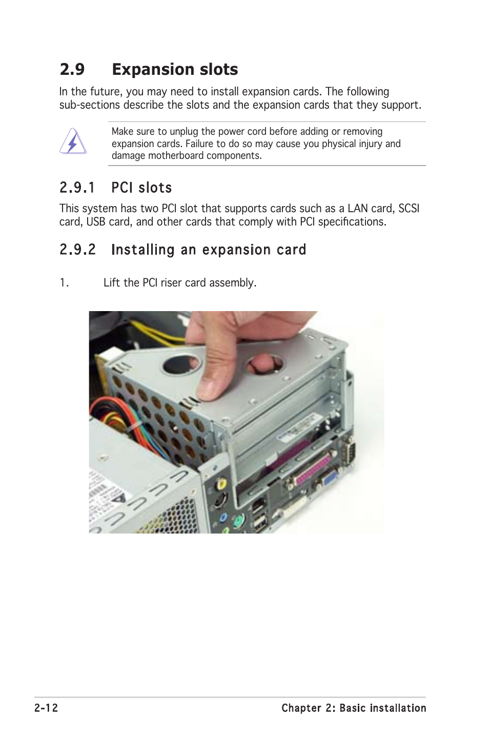 9 expansion slots, 1 pci slots, 2 installing an expansion card | Asus P1-AH2 User Manual | Page 30 / 93