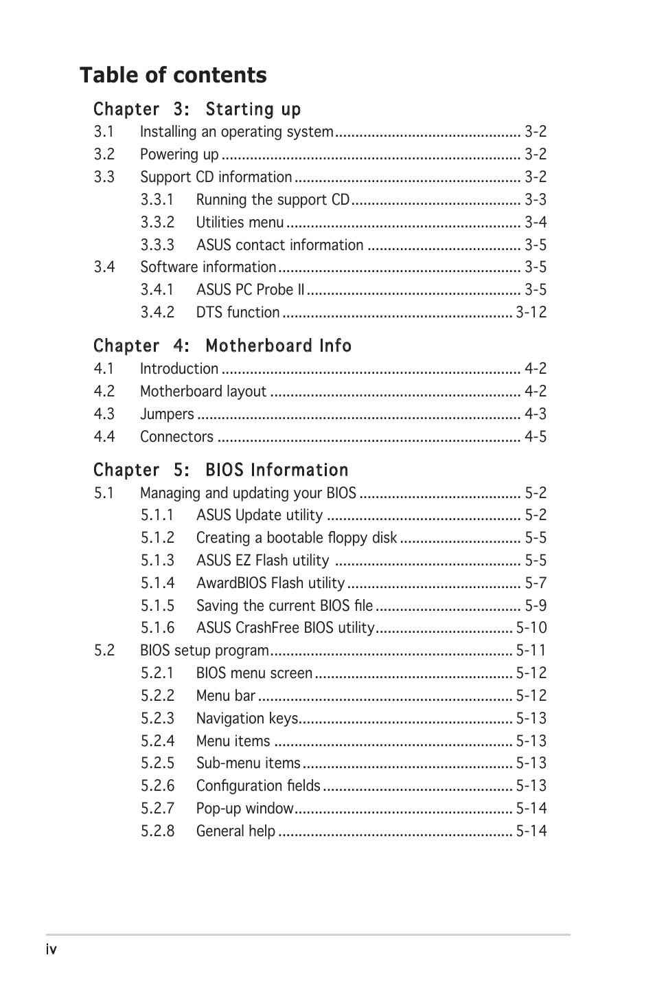 Asus P1-AH2 User Manual | Page 4 / 93