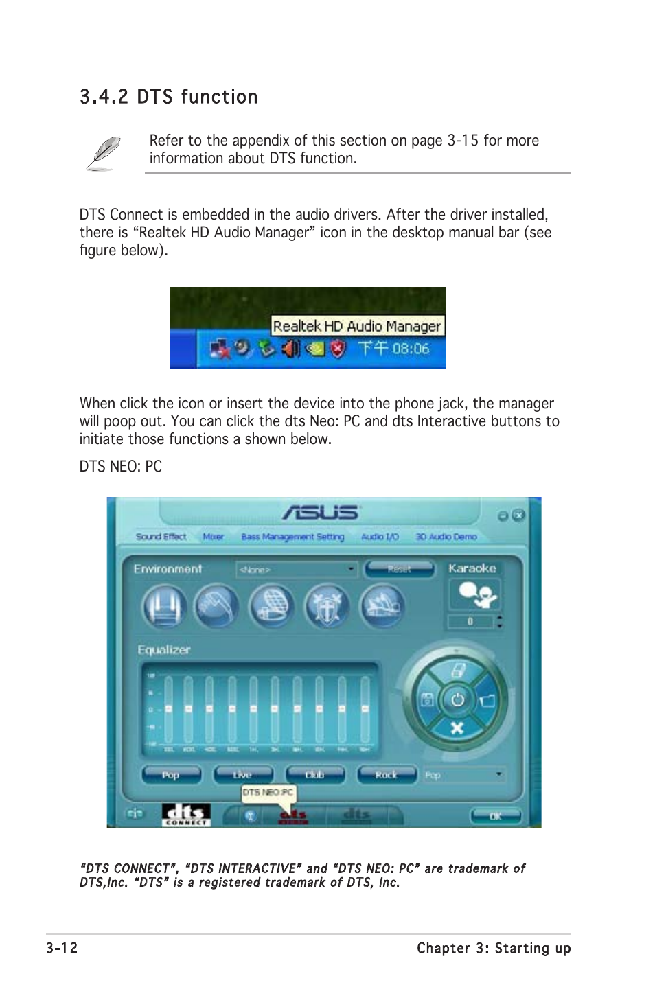 2 dts function | Asus P1-AH2 User Manual | Page 46 / 93