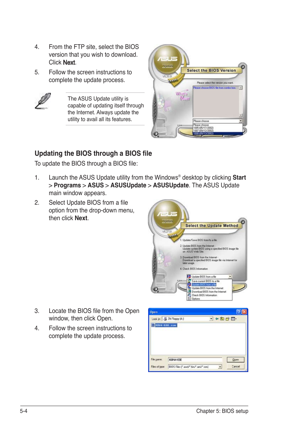 Updating the bios through a bios ﬁle | Asus P1-AH2 User Manual | Page 62 / 93