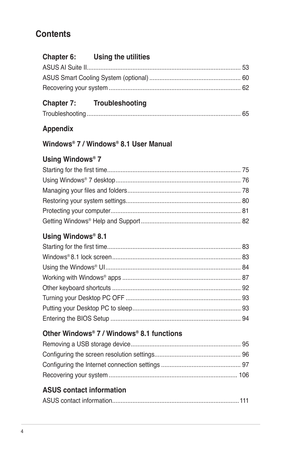 Asus G10AC User Manual | Page 4 / 111