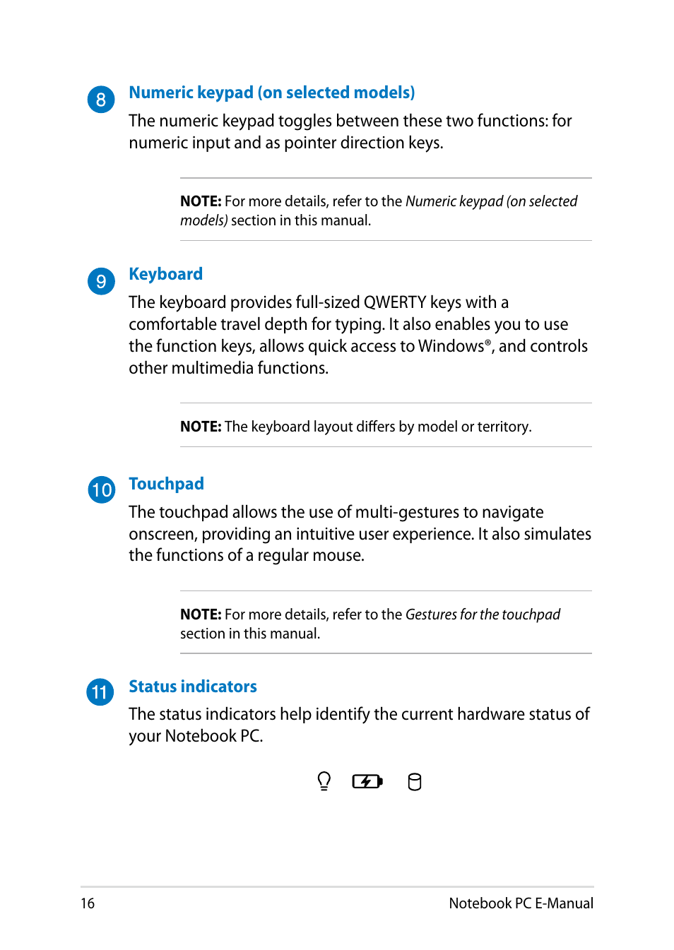 Asus Q501LA User Manual | Page 16 / 118