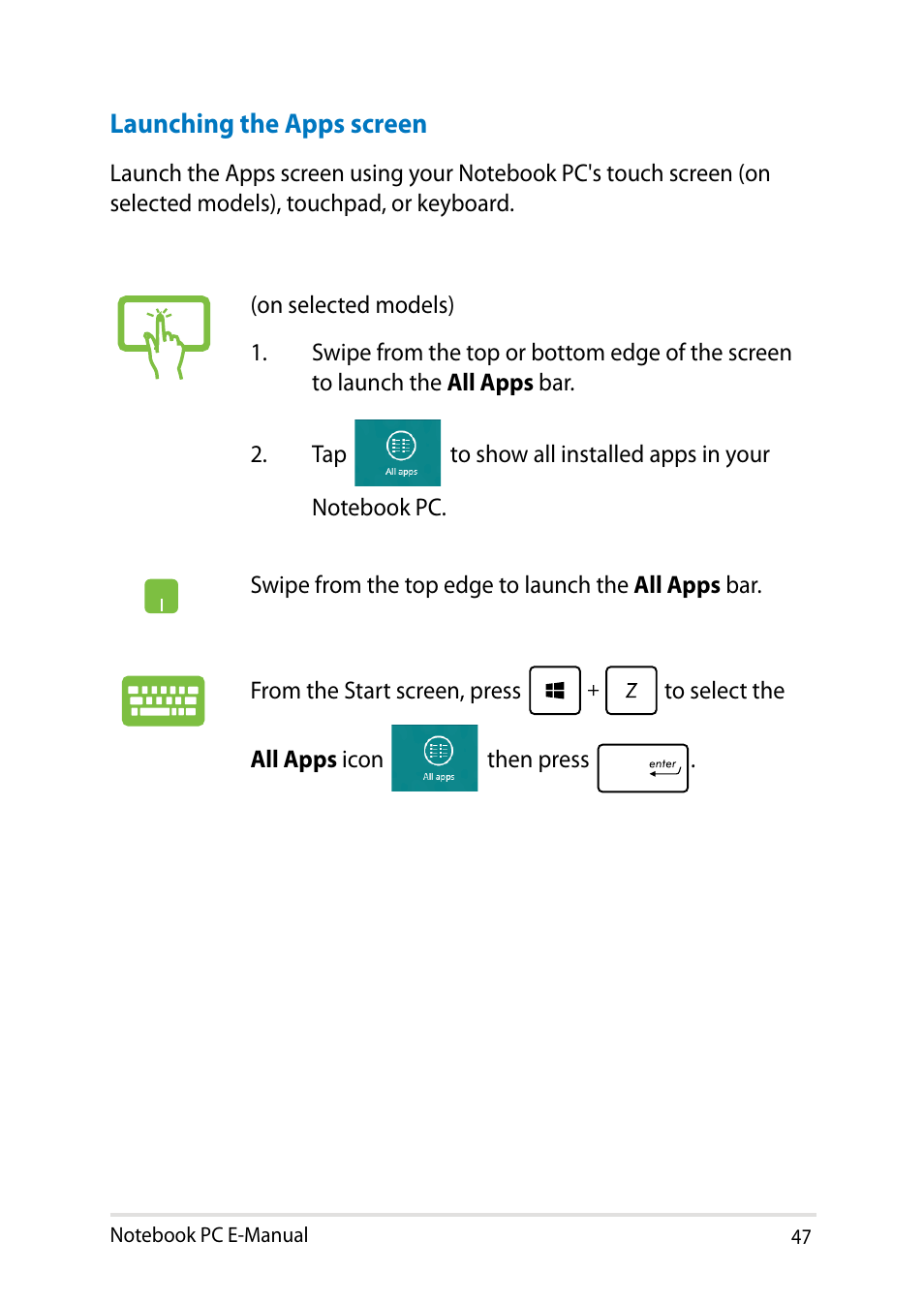 Asus Q501LA User Manual | Page 47 / 118