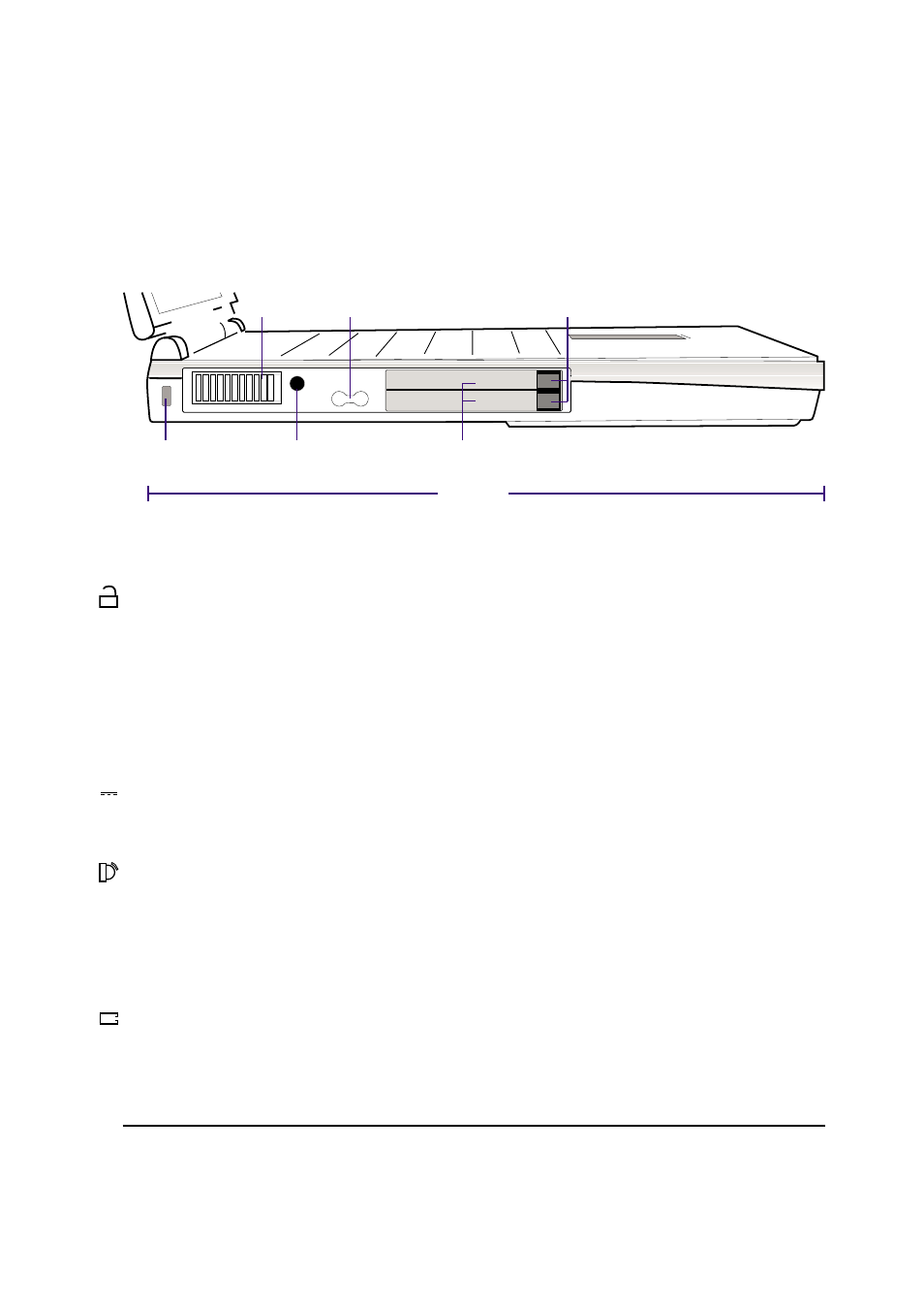 Left side, 17 2. knowing the parts, Kensington | Lock port, Air vent, Dc power input jack, Fast infrared port, Pc card (pcmcia) sockets and eject | Asus L84B User Manual | Page 17 / 96