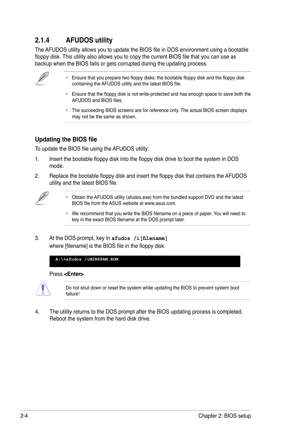 4 afudos utility, Afudos utility -4 | Asus M2N68-AM User Manual | Page 42 / 62