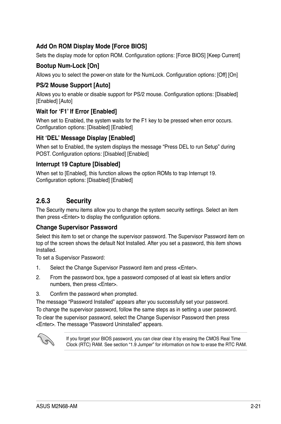 3 security, Security -21 | Asus M2N68-AM User Manual | Page 59 / 62