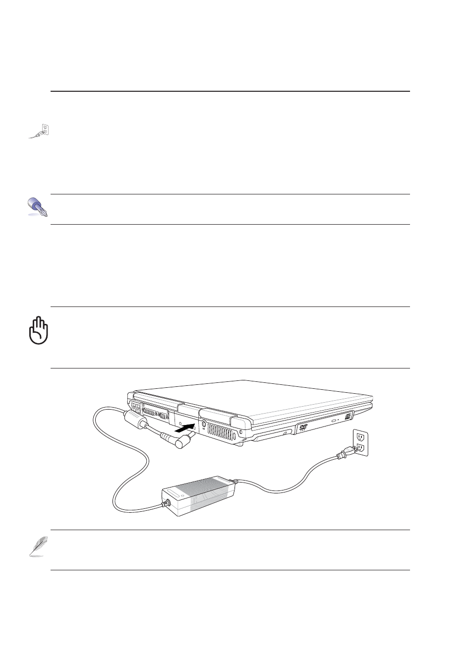 Power connection | Asus Notebook PC Hardware User Manual | Page 29 / 76