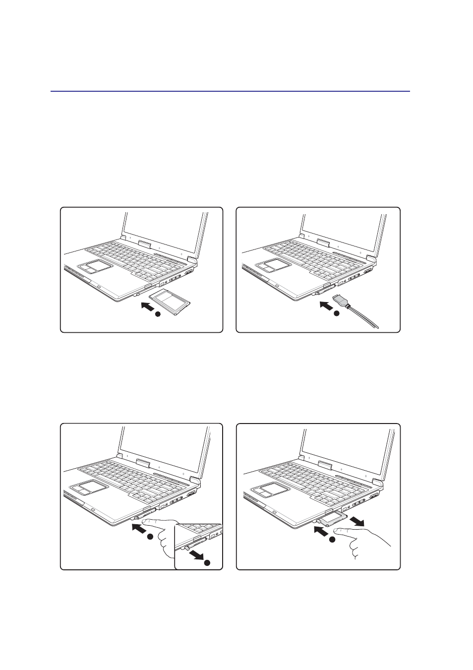 Inserting a pc card (pcmcia), Removing a pc card (pcmcia) | Asus Notebook PC Hardware User Manual | Page 49 / 76