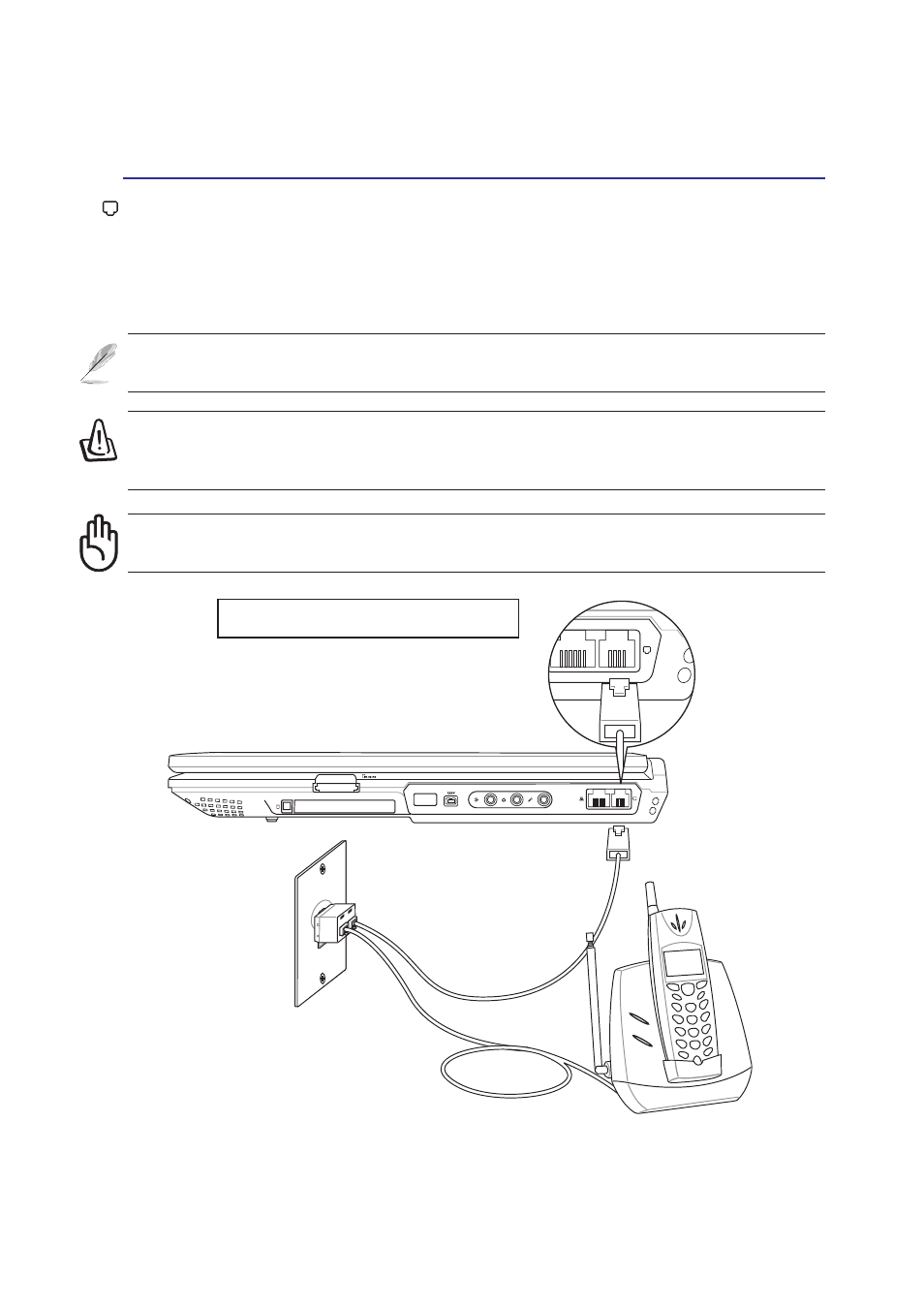 Modem connection | Asus Notebook PC Hardware User Manual | Page 52 / 76