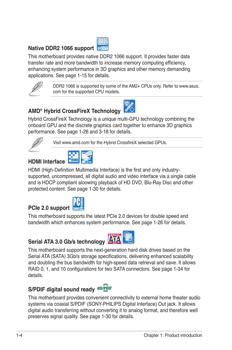 Asus M3A78 Pro User Manual | Page 16 / 116