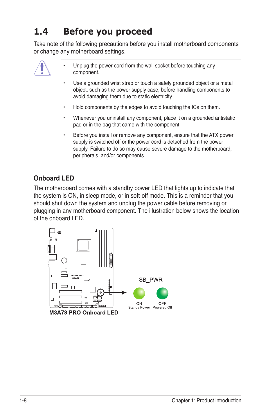 4 before you proceed, Before you proceed -8 | Asus M3A78 Pro User Manual | Page 20 / 116