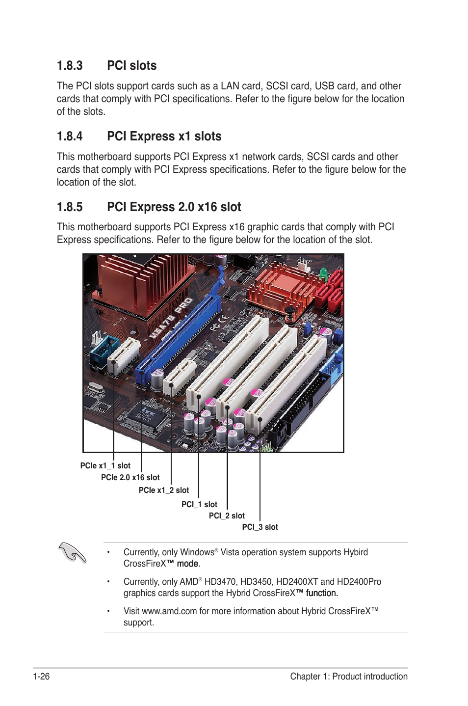 3 pci slots, 4 pci express x1 slots, 5 pci express 2.0 x16 slot | Pci slots -26, Pci express x1 slots -26, Pci express 2.0 x16 slot -26 | Asus M3A78 Pro User Manual | Page 38 / 116