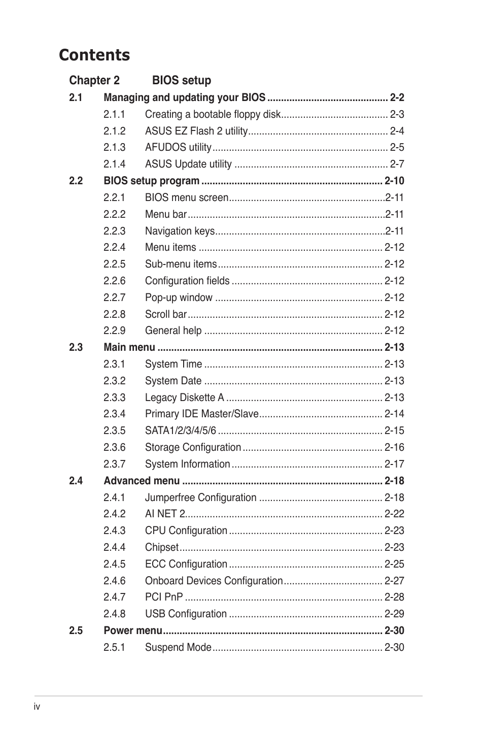 Asus M3A78 Pro User Manual | Page 4 / 116