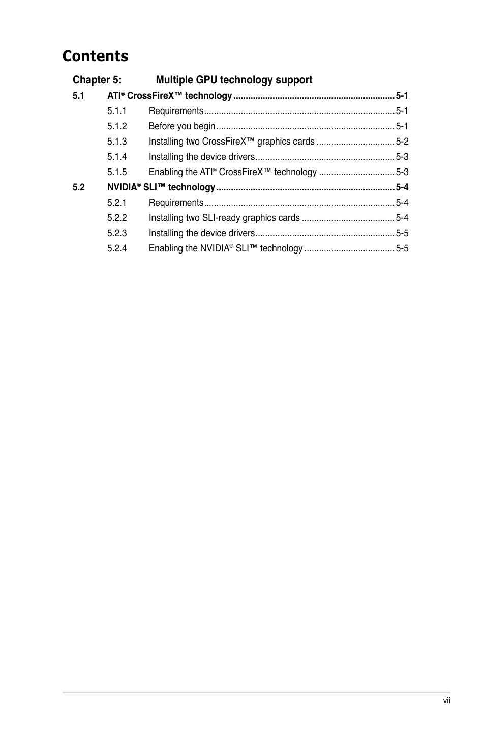 Asus P7P55D-E EVO User Manual | Page 7 / 126